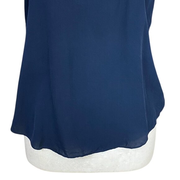 Theory 100% Silk Sleeveless Shell Tank Navy Blue Closet Staple Office Layer Sz L - Picture 4 of 12